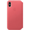 Apple kožené pouzdro Folio na iPhone XS, pivoňkově růžová_1800586175
