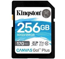 Kingston SDXC Canvas Go! Plus 256GB 170MB/s UHS-I U3 O2 TV HBO a Sport Pack na dva měsíce