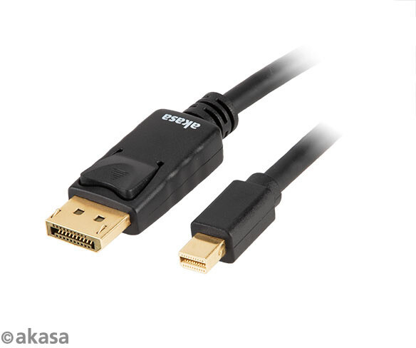 Akasa kabel Mini DisplayPort - DisplayPort, M/M, 8K@60Hz, 2m, černá_2101061289