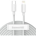 BASEUS kabel Simple Wisdom Kit, USB-C - Lightning, M/M, 20W, 1.5m, 2ks, bílá_1296840555