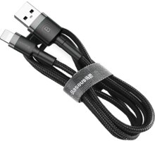 Baseus odolný nylonový kabel USB Lightning 1.5A 2M, šedá + černá_2008311757