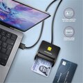 AXAGON CRE-SM3SD, USB-A FlatReader 4-slot čtečka Smart card (eObčanka) + SD/microSD/SIM, kabel 1.3 m_1041294158