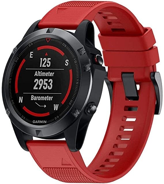 Tactical 669 silikonový řemínek QuickFit pro Garmin Fenix 5X/6X/7X PRO, 26mm, červená_1347103509