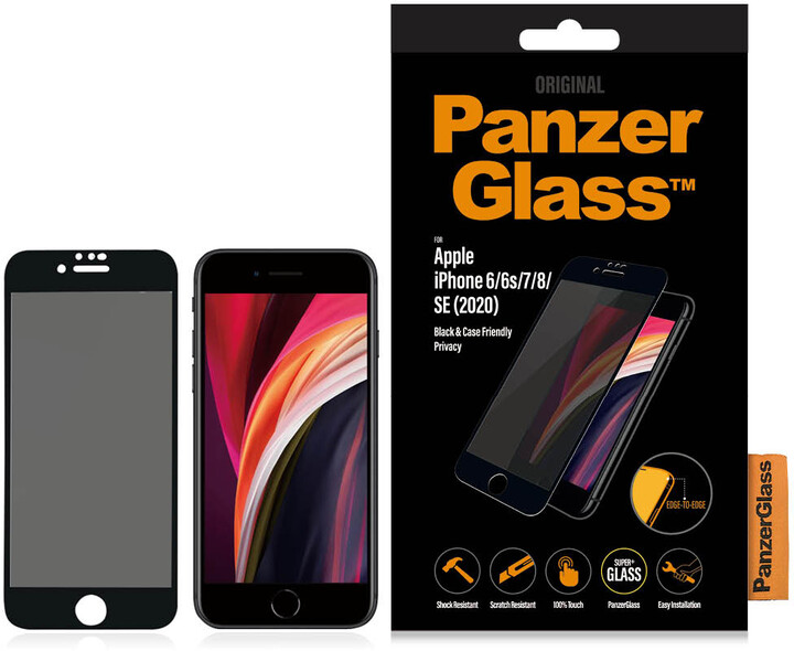 PanzerGlass Edge-to-Edge pro Apple iPhone 6/6s/7/8/SE(2020)/SE(2022), Privacy, černá_1826048022
