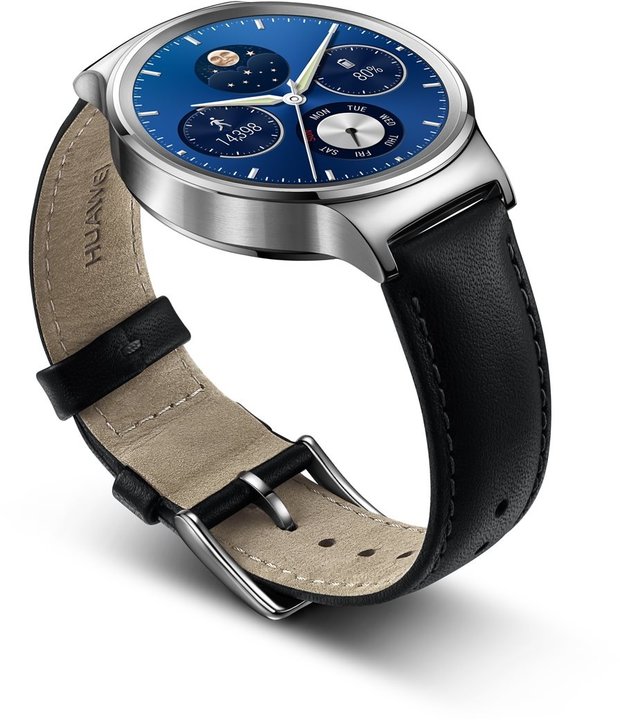 Huawei Watch W1 Stainless Steel/Black Leather Strap_1353023022