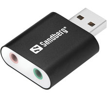 Sandberg externí zvuková karta, USB na Sound Link, černá_237630809