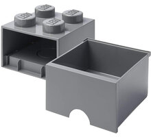 Úložný box LEGO, s šuplíkem, malý (4), tmavě šedá_812935247
