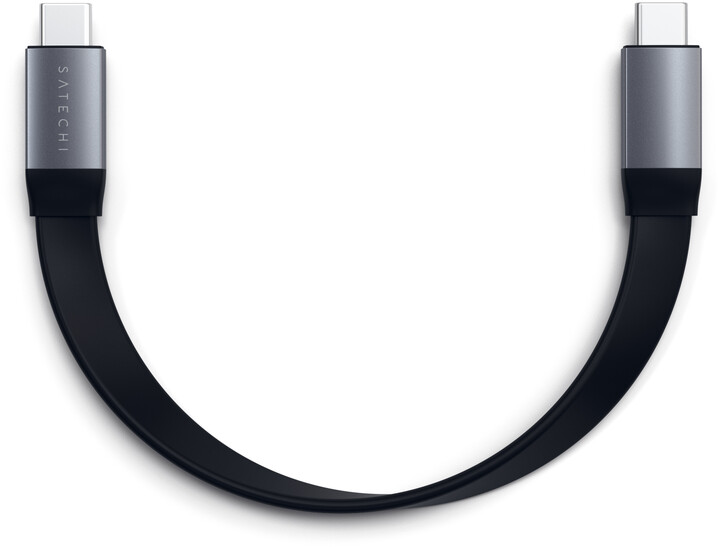 Satechi plochý kabel USB-C - USB-C Gen 2, 0.24m, šedá_1244993240