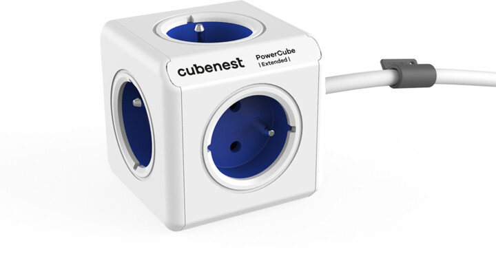 Cubenest PowerCube Extended prodlužovací přívod 1,5 m - 5ti zásuvka, modrá_1674647560