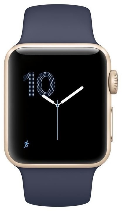 Apple Watch Series 2, 42mm Gold Aluminium Case with Midnight Blue Sport Band_970229227