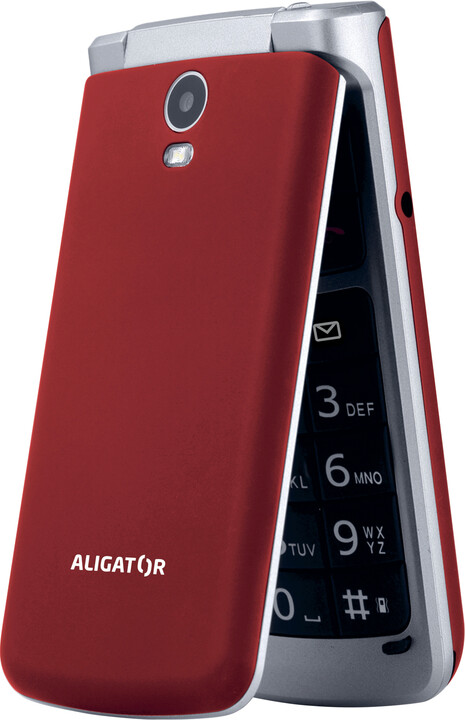 Aligator V710 Senior, Red - Silver + nabíjecí stojánek_2083828040