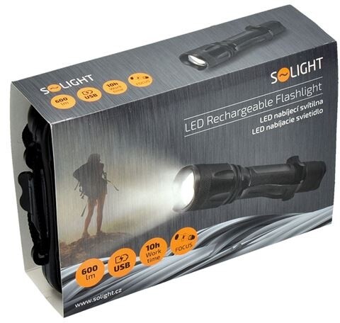 Solight LED svítilna, 600lm, Cree XM-L2 T6, zoom, nabíjecí Li-Ion_1359026733