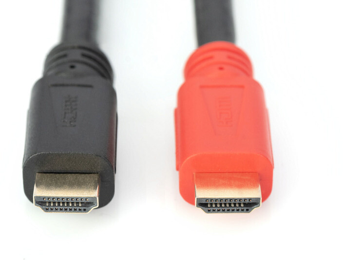 Digitus kabel HDMI - HDMI, M/M, pozlacené konektory, s aktivním zesílením, Ethernet, 10m, černá_725507740