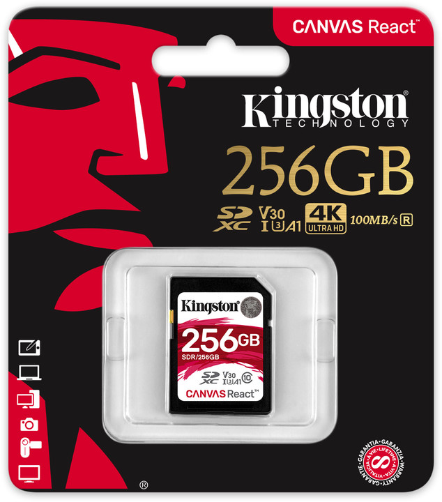 Kingston SDXC Canvas React 256GB 100MB/s UHS-I U3_122688760