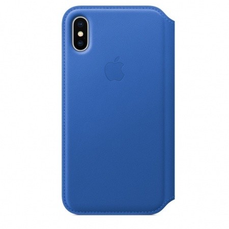 Apple iPhone X Leather Case, elektro modrá_524386442