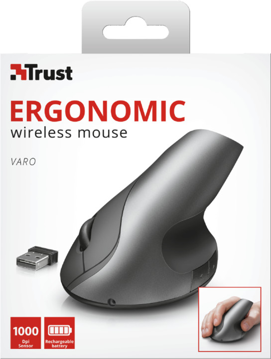 Trust Varo Wireless Ergonomic, černá_2008044724