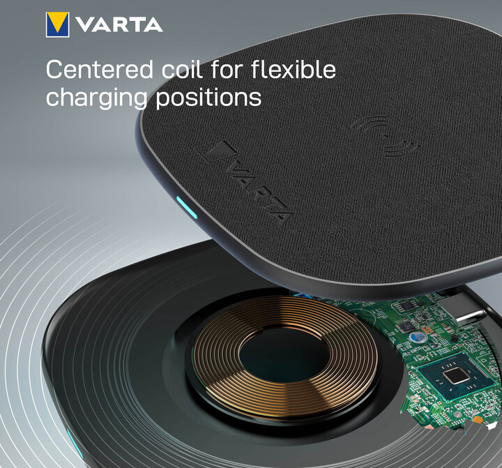 VARTA bezdrátová nabíječka Wireless Charger Pro, 15W, černá_1536070247