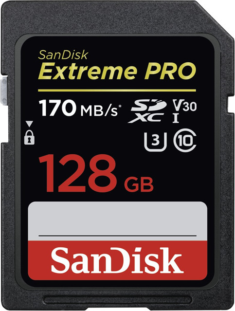SanDisk SDXC Extreme Pro 128GB 170MB/s class 10 UHS-I U3 V30