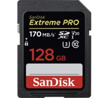 SanDisk SDXC Extreme Pro 128GB 170MB/s class 10 UHS-I U3 V30 O2 TV HBO a Sport Pack na dva měsíce