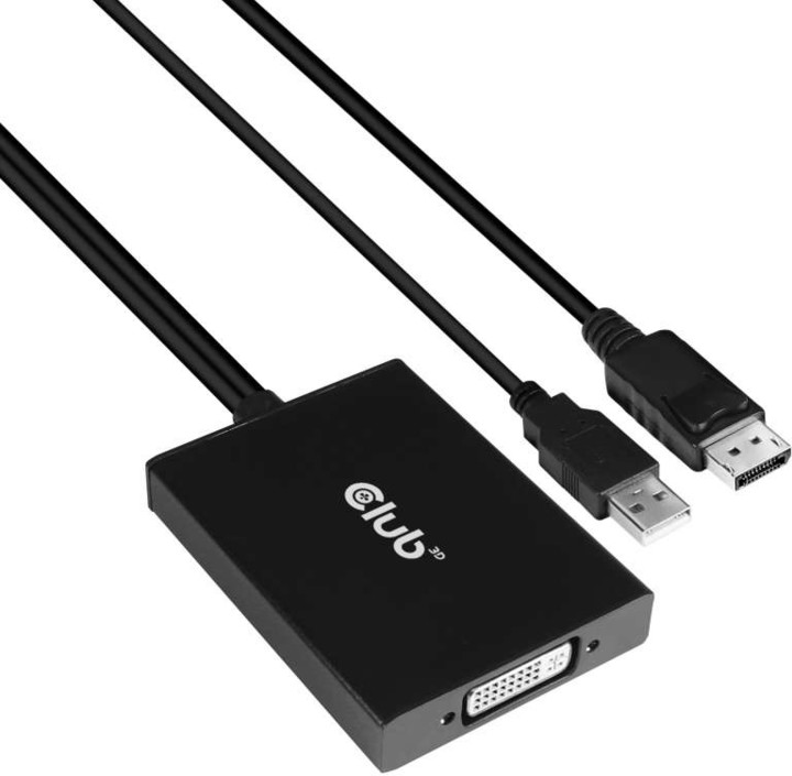 Club-3D aktivní adaptér DisplayPort na Dual Link DVI-I_1054688949
