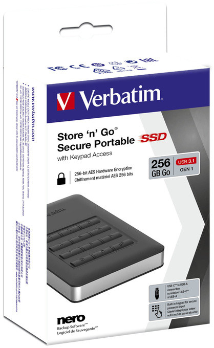 Verbatim Store&#39;n&#39;Go Secure Portable, USB 3.1 - 256GB_308335418