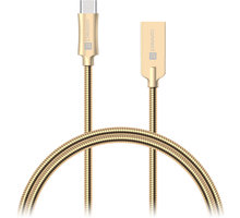 CONNECT IT Wirez Steel Knight USB-C (Type C) - USB-A, metallic gold, 2,1A, 1 m_1872480037