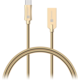 CONNECT IT Wirez Steel Knight USB-C (Type C) - USB-A, metallic gold, 2,1A, 1 m