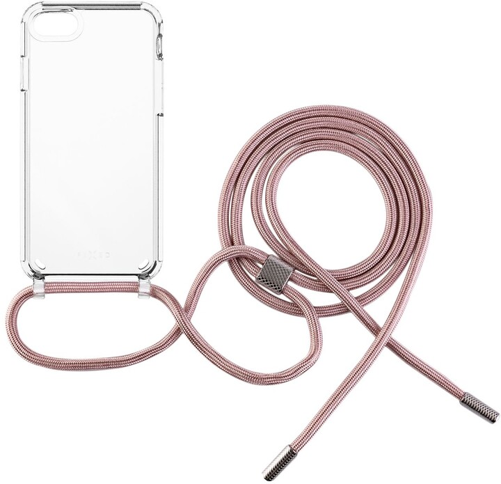 FIXED zadní kryt Pure Neck s růžovou šňůrkou na krk pro Apple iPhone 7/8/SE (2020/2022)_1658425982