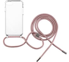 FIXED zadní kryt Pure Neck s růžovou šňůrkou na krk pro Apple iPhone 7/8/SE (2020/2022) FIXPUN-100-PI