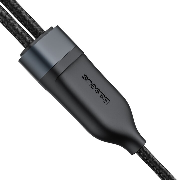 BASEUS kabel Flash Series 2v1, USB-C - 2xUSB-C, M/M, nabíjecí, datový, 100W, 1.5m, černá_1967468839