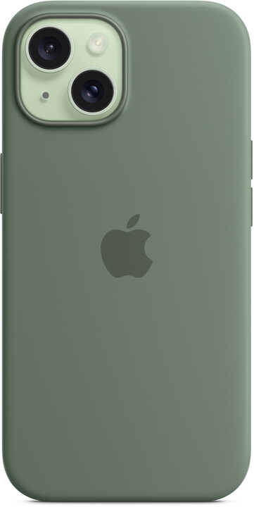 Apple Silikonový kryt s MagSafe pro iPhone 15, cypřišově zelená_1323572077