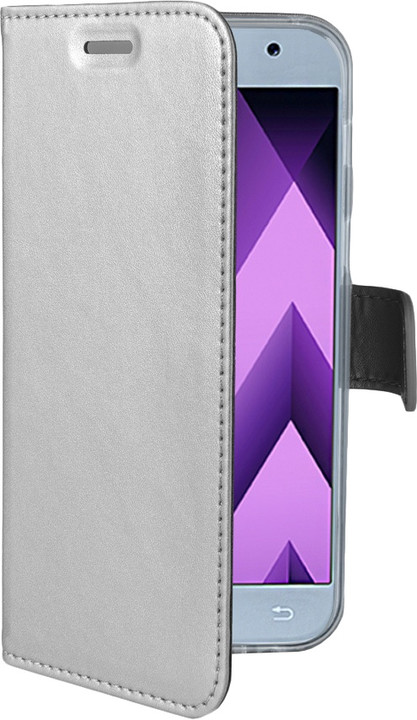 CELLY Air Pouzdro typu kniha pro Samsung Galaxy A5 (2017), PU kůže, stříbrné_989606960