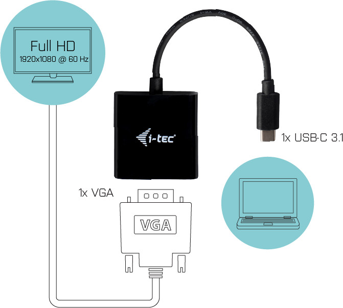 iTec USB-C VGA Adapter 1920 x 1080p/60 Hz_1448781080