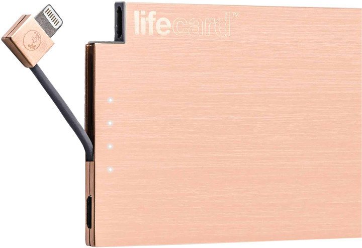 PlusUs LifeCard Ultra-Portable PowerBank 1,500 mAh Fits in card slot Lightning - 18K Rose Gold_640148720