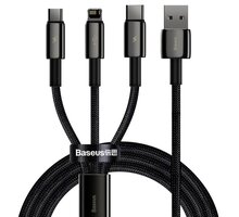 BASEUS kabel Superior 3v1, USB-A - USB-C/micro USB/Lightning, nabíjecí, 1.5m, černá_1326998937