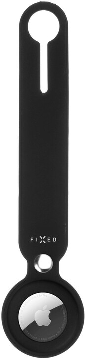 FIXED silikonové pouzdro s popruhem Silky pro Apple AirTag, černá_1980237657