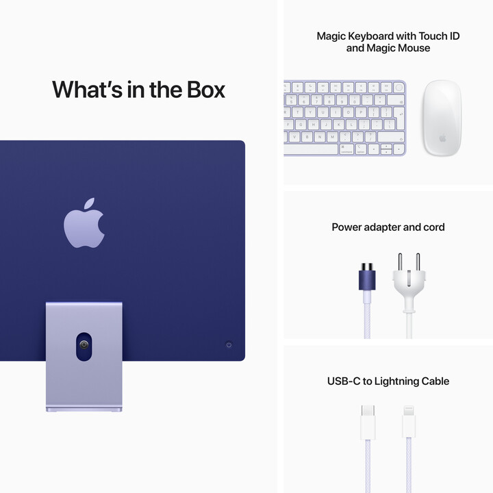 Apple iMac 24" 4,5K Retina M1 /8GB/512GB/8-core GPU, fialová