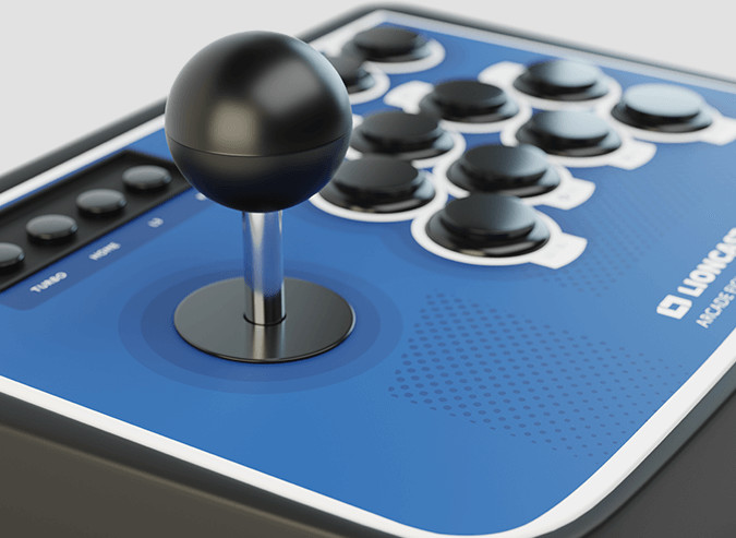 Lioncast Arcade Fighting Stick, černá/modrá (PC, PS4, SWITCH)_160590089