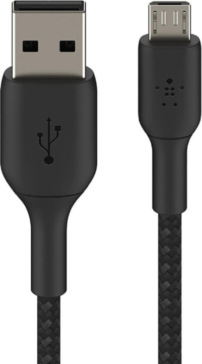Belkin kabel USB-A - microUSB, M/M, opletený, 1m, černá_1465570968