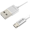 WSKEN MicroUSB nabíjecí/datový kabel, oboustranné konektory,(USB i microUSB), stříbrný