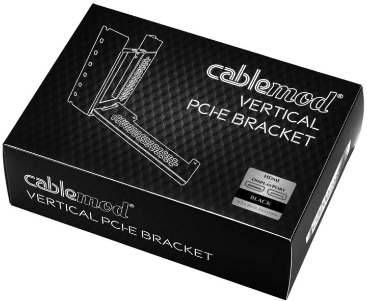 CableMod vertikální držák grafické karty s PCIe x16 Riser Cable, 1x DisplayPort, 1x HDMI - černá_1632170165