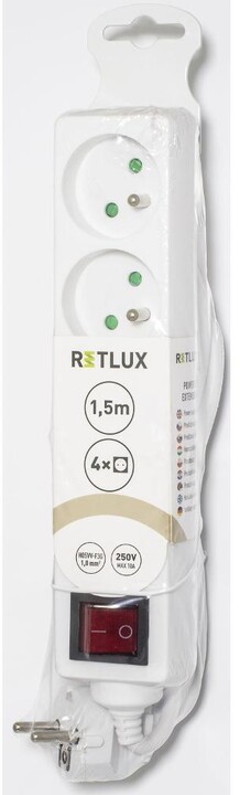 Retlux prodlužovací přívod RPC 23, 4 zásuvky, s vypínačem, 1.5m, bílá_1517346956