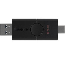 Kingston DataTraveler Duo - 64GB, černá Poukaz 200 Kč na nákup na Mall.cz