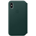 Apple kožené pouzdro Folio na iPhone XS, piniově zelená