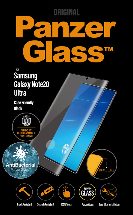 PanzerGlass ochranné sklo Premium pro Samsung Galaxy Note 20 Ultra, antibakteriální, FingerPrint Ready, černá
