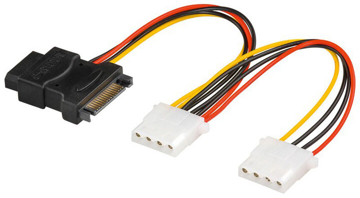 PremiumCord napájecí Y kabel k HDD Serial ATA na 3x 5,25" 20cm