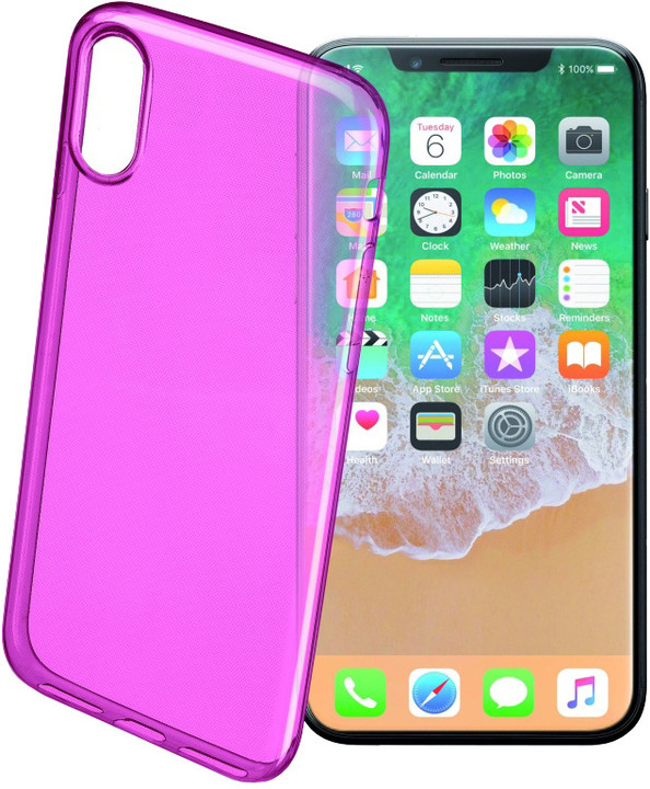 CellularLine COLOR barevné gelové pouzdro pro Apple iPhone X, růžové_1869102859