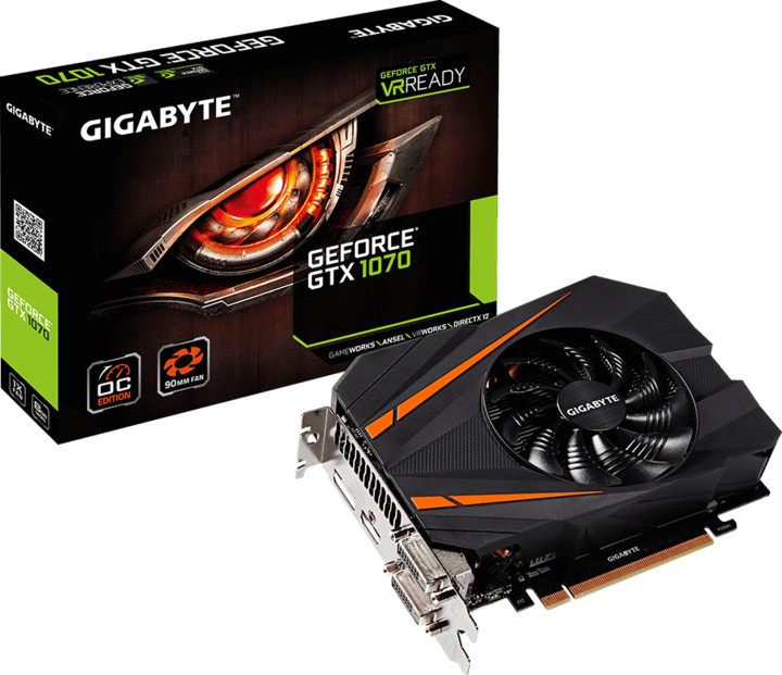 GIGABYTE GeForce GTX 1070 OC, 8GB GDDR5 (mini ITX)_1030947533
