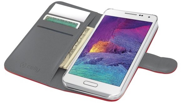 CELLY Wally pouzdro typu kniha pro Samsung Galaxy S6, PU kůže, červená_130314221