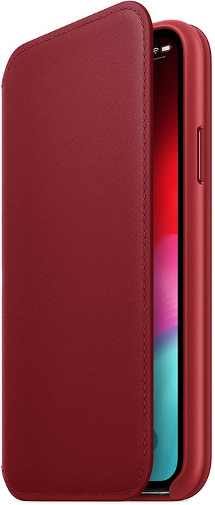 Apple kožené pouzdro Folio na iPhone XS (PRODUCT)RED, červená_418341229